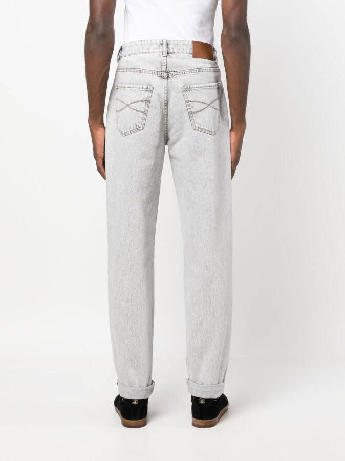 Brunello Cucinelli Jeans met toelopende pijpen Grijs