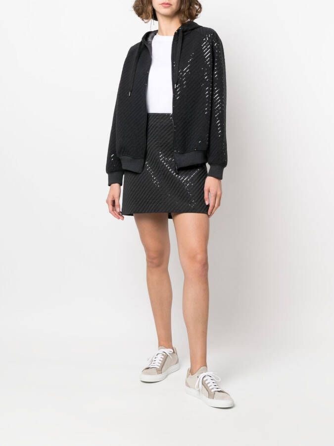 Brunello Cucinelli Mini-rok verfraaid met pailletten Grijs