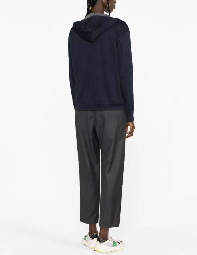 Brunello Cucinelli Hoodie met rits Blauw
