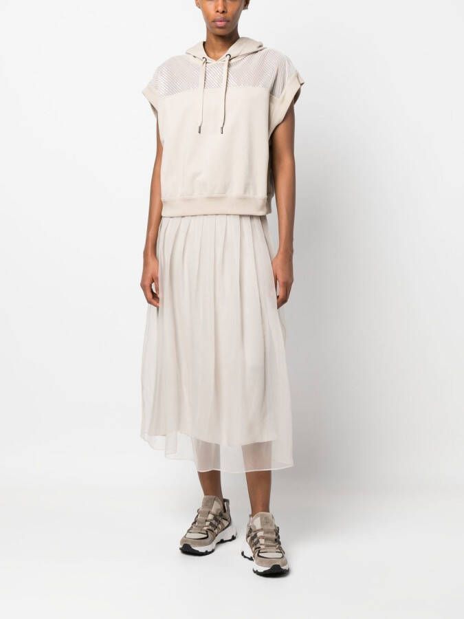 Brunello Cucinelli Mouwloze hoodie Beige