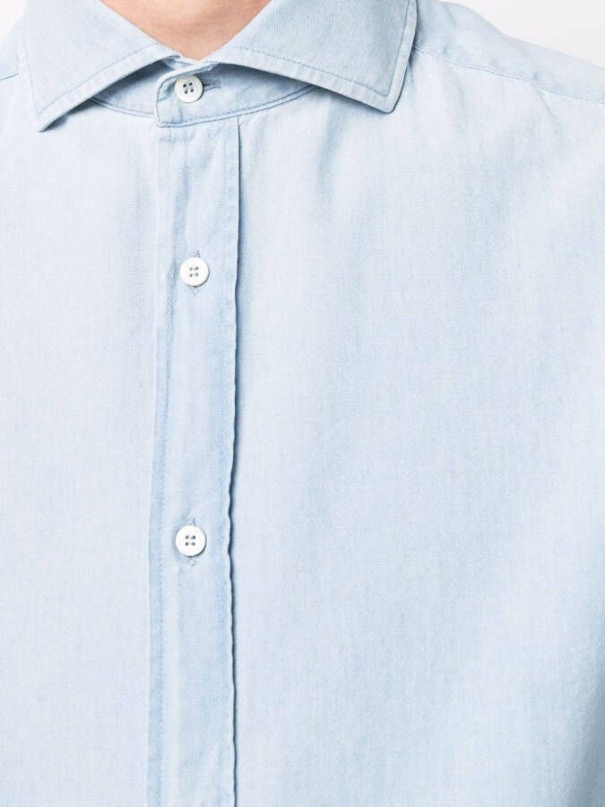 Brunello Cucinelli Overhemd met gespreide kraag Blauw