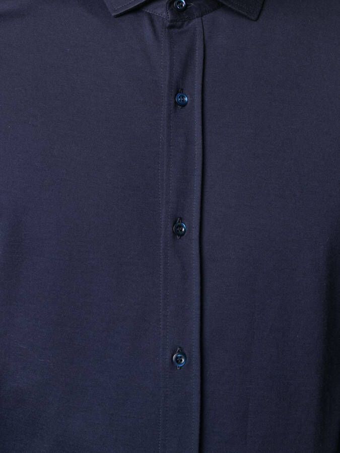 Brunello Cucinelli Overhemd met gewelfde afwerking Blauw