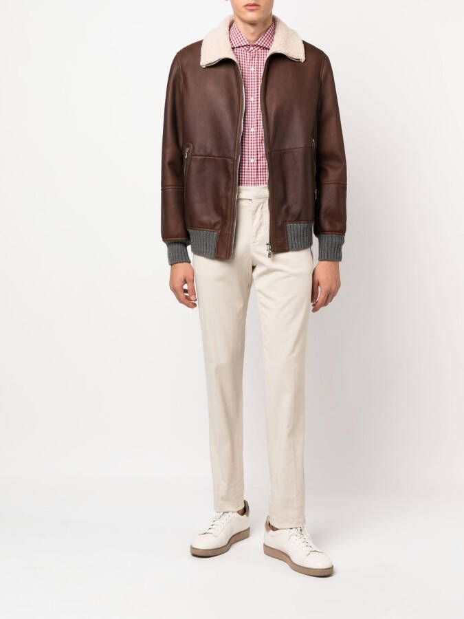 Brunello Cucinelli Overhemd met gingham-print Rood