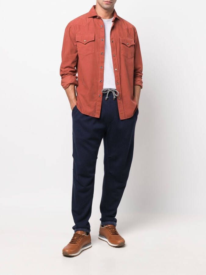 Brunello Cucinelli Overhemd met klepzak Oranje