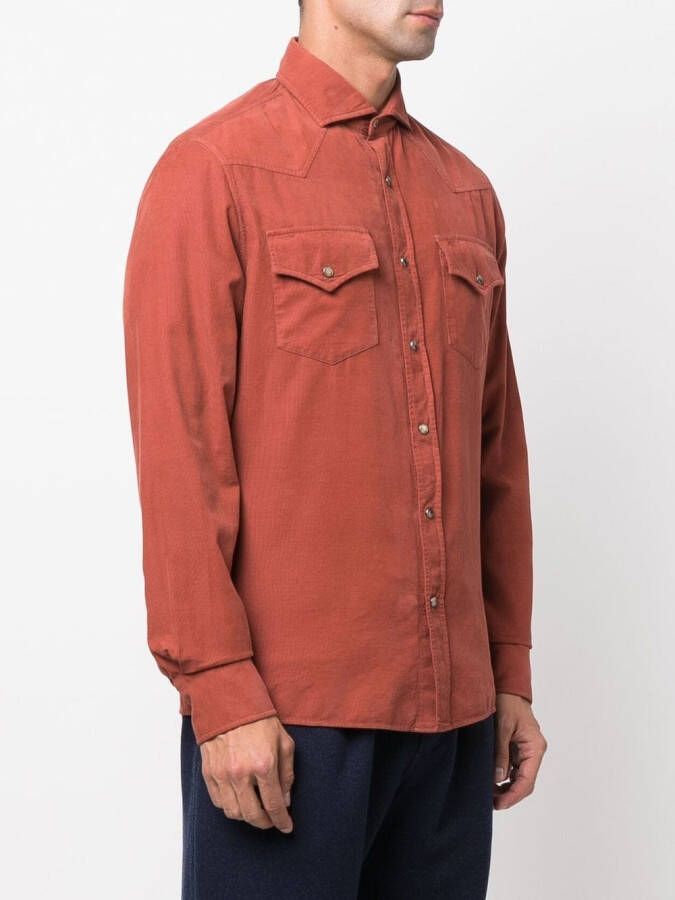 Brunello Cucinelli Overhemd met klepzak Oranje