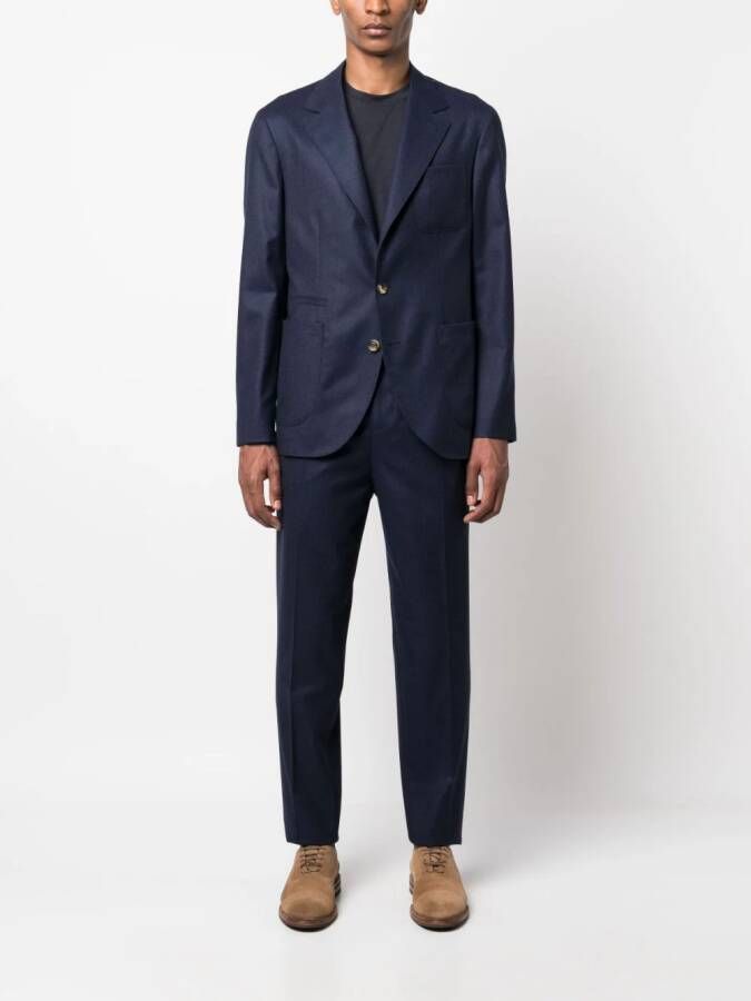 Brunello Cucinelli Pak met enkele rij knopen Blauw