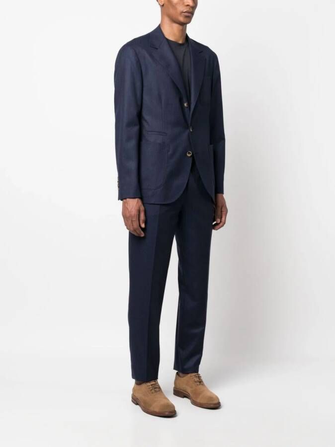Brunello Cucinelli Pak met enkele rij knopen Blauw