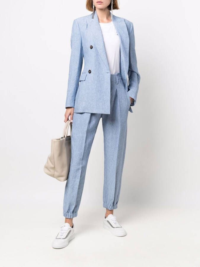 Brunello Cucinelli Pantalon met cuffs Blauw