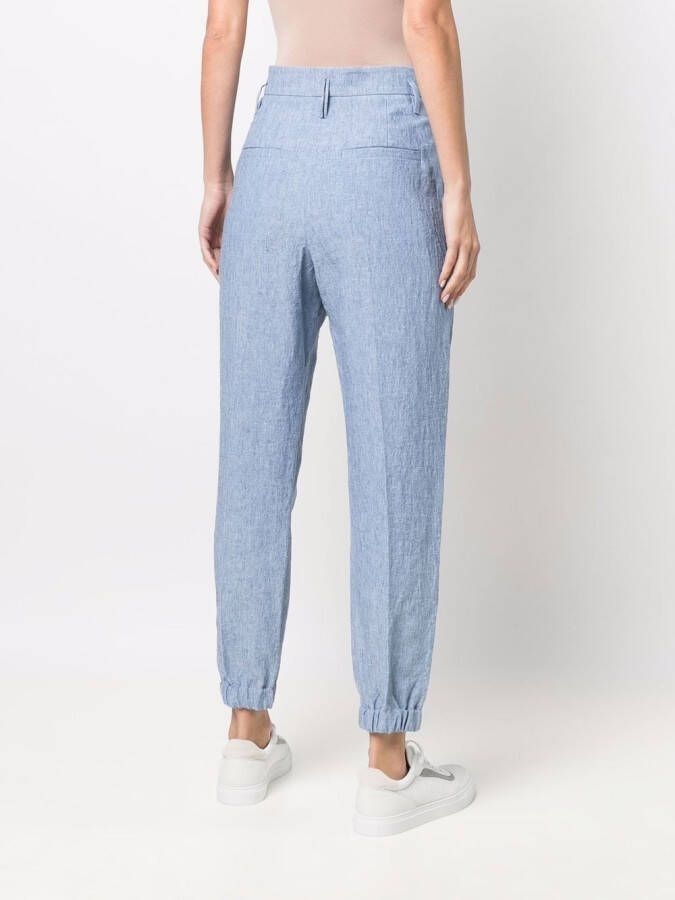 Brunello Cucinelli Pantalon met cuffs Blauw
