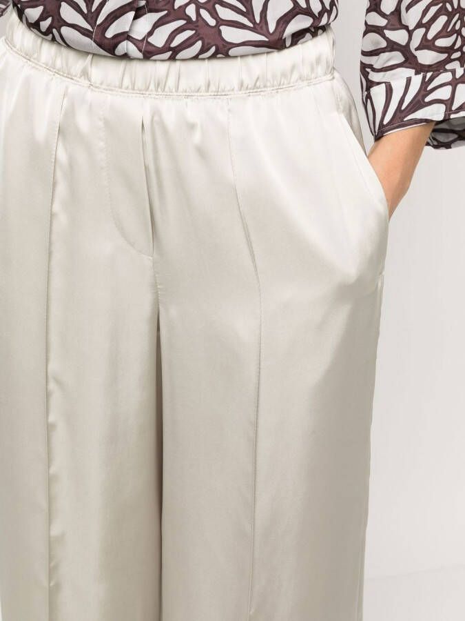 Brunello Cucinelli Pantalon met elastische taille Beige