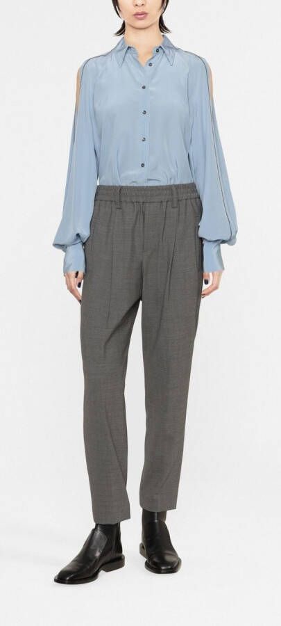 Brunello Cucinelli Pantalon met elastische taille Grijs