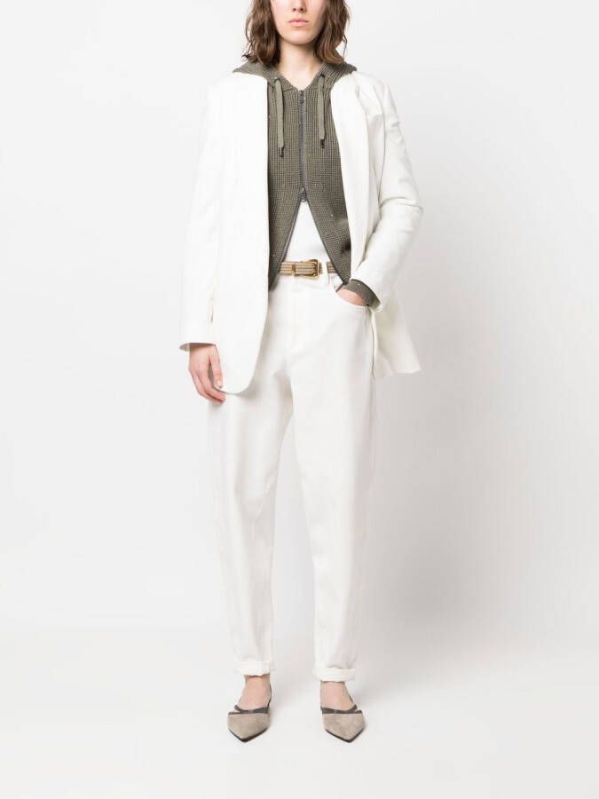 Brunello Cucinelli Pantalon met toelopende pijpen Wit