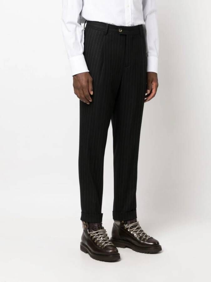 Brunello Cucinelli Broek met krijtstreep Zwart