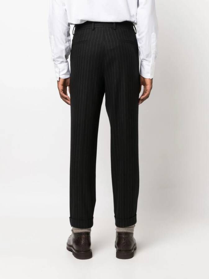 Brunello Cucinelli Broek met krijtstreep Zwart