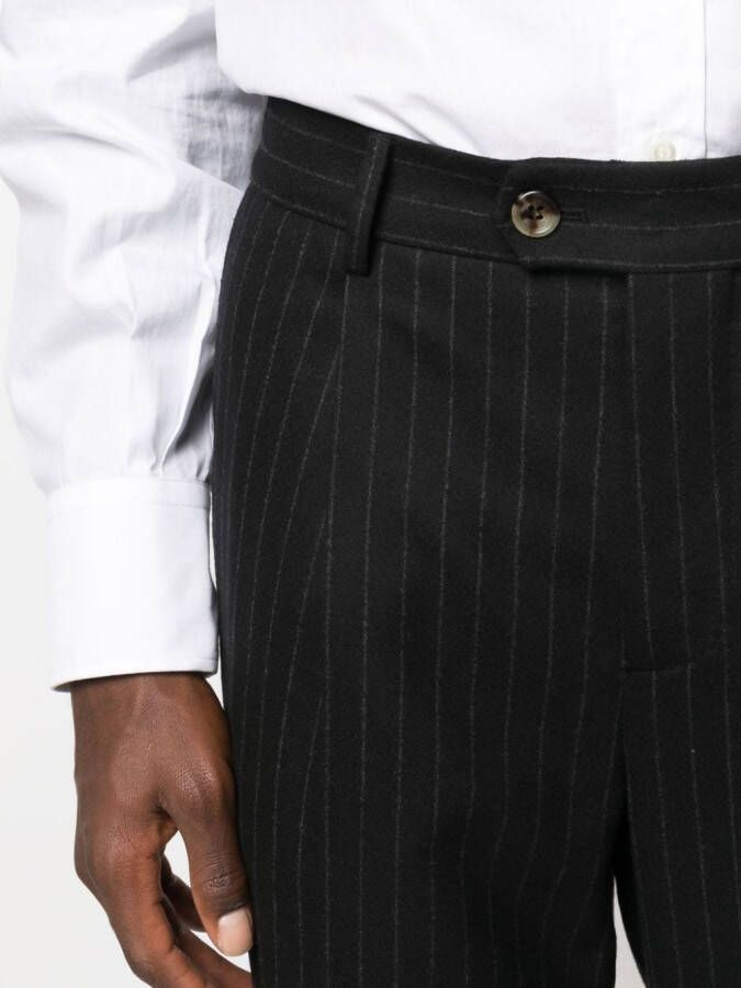 Brunello Cucinelli Broek met krijtstreep Zwart