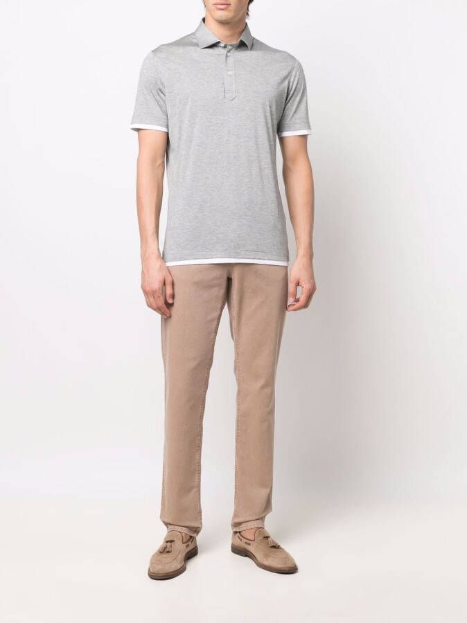 Brunello Cucinelli Poloshirt met contrasterende afwerking Grijs