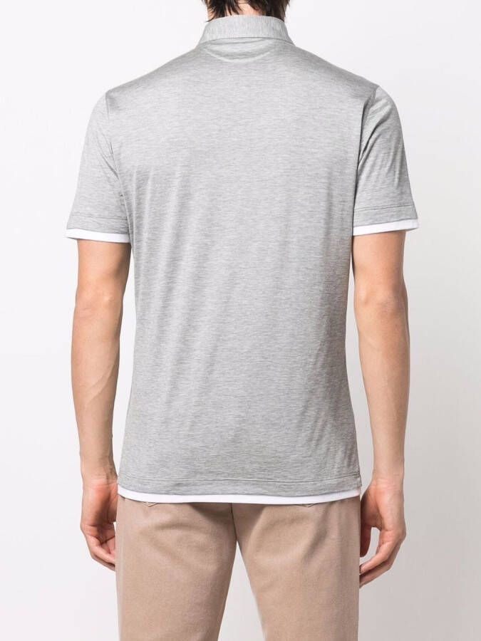 Brunello Cucinelli Poloshirt met contrasterende afwerking Grijs
