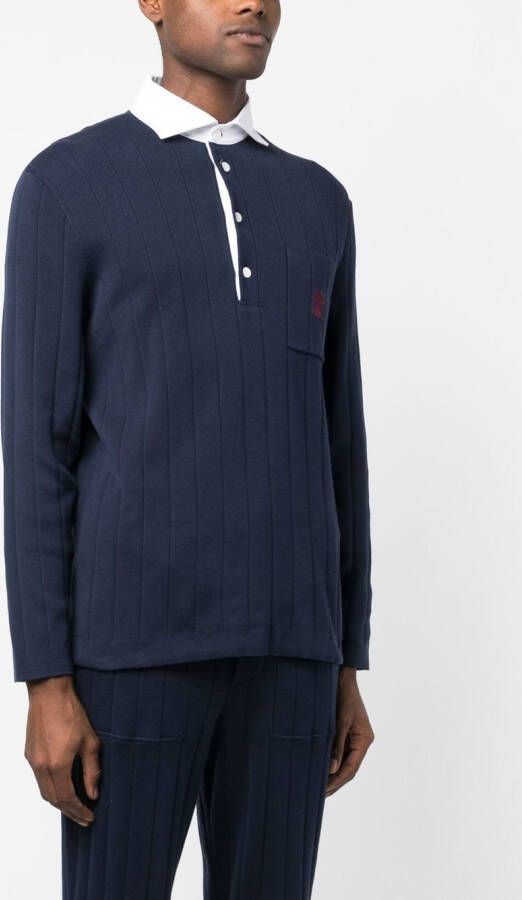 Brunello Cucinelli Poloshirt met geborduurd logo Blauw