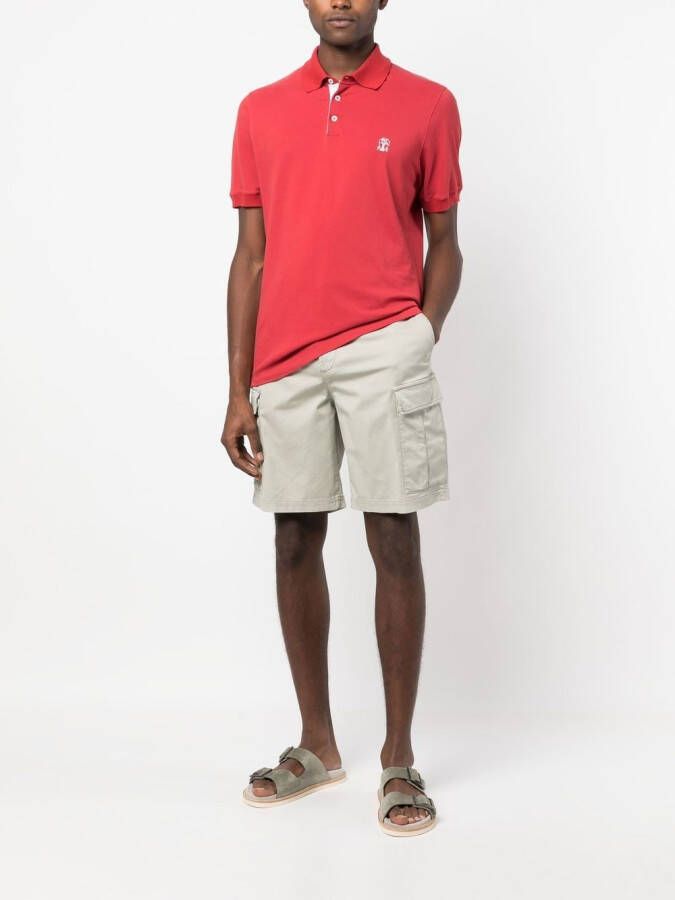 Brunello Cucinelli Poloshirt met geborduurd logo Rood