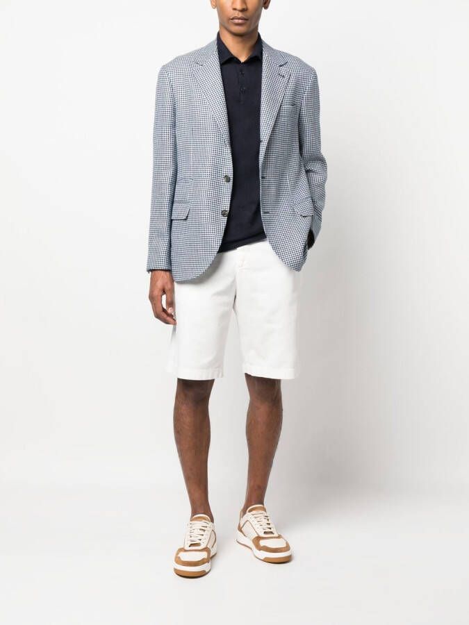 Brunello Cucinelli Poloshirt van linnenblend Blauw