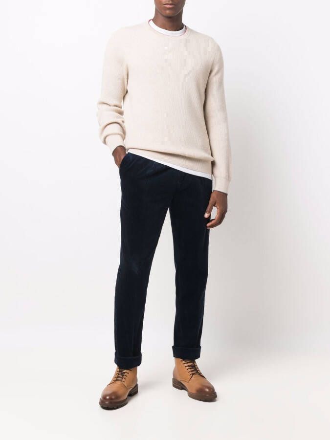 Brunello Cucinelli Ribfluwelen broek Blauw