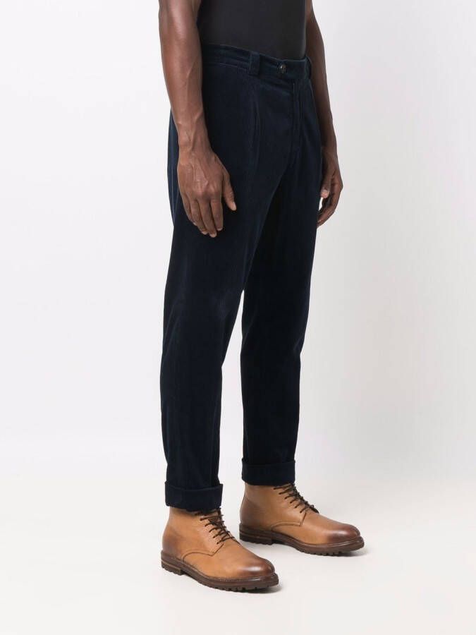 Brunello Cucinelli Ribfluwelen broek Blauw