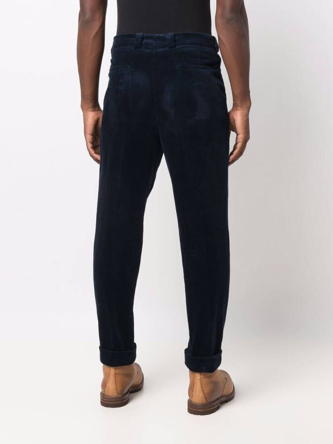 Brunello Cucinelli Ribfluwelen broek Blauw