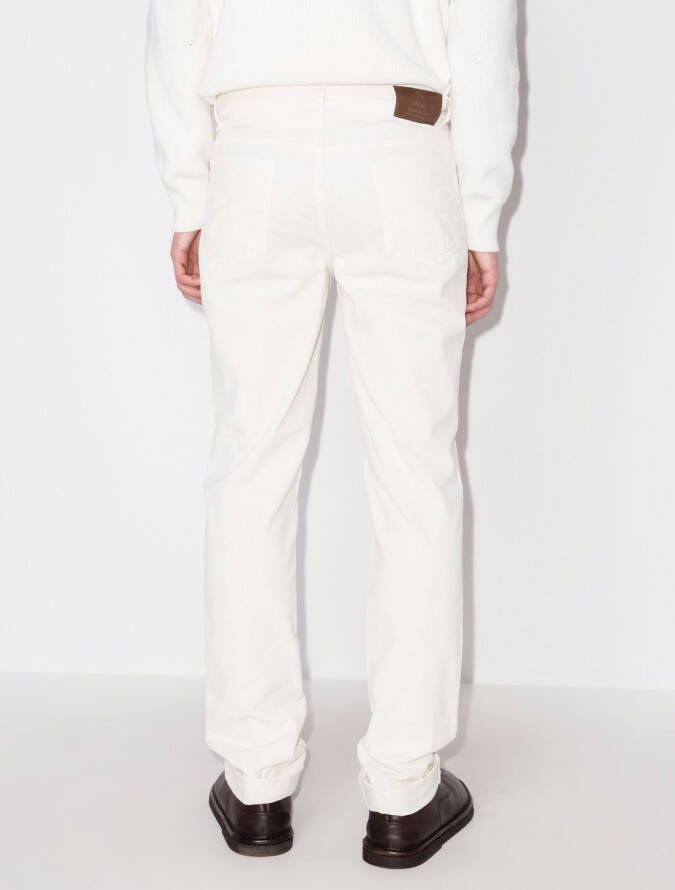 Brunello Cucinelli Ribfluwelen broek Wit