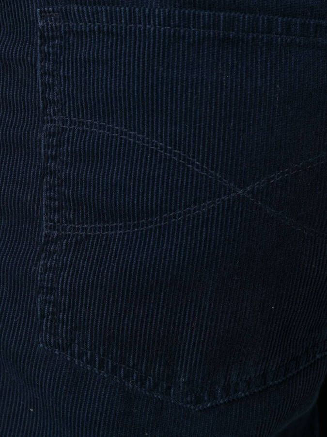 Brunello Cucinelli Ribfluwelen chino Blauw