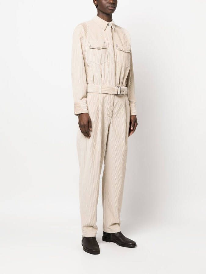 Brunello Cucinelli Ribfluwelen jumpsuit Beige