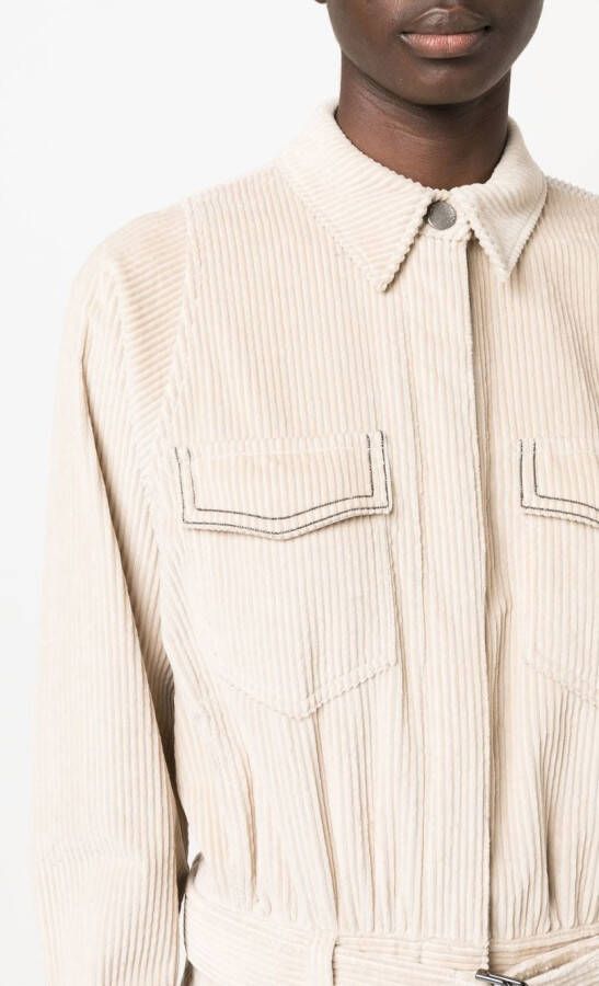 Brunello Cucinelli Ribfluwelen jumpsuit Beige