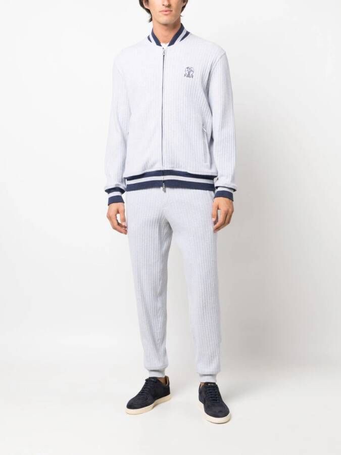 Brunello Cucinelli Ribfluwelen trainingsbroek Grijs