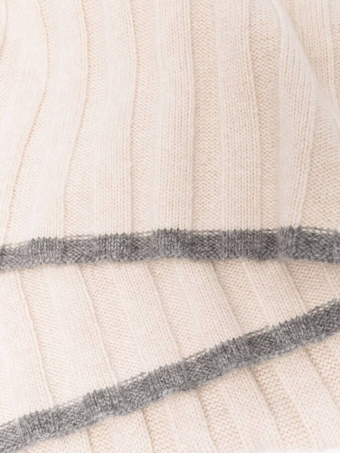 Brunello Cucinelli Ribgebreide sjaal Beige