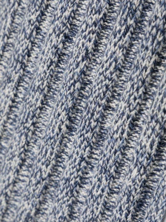 Brunello Cucinelli Ribgebreide sjaal Blauw