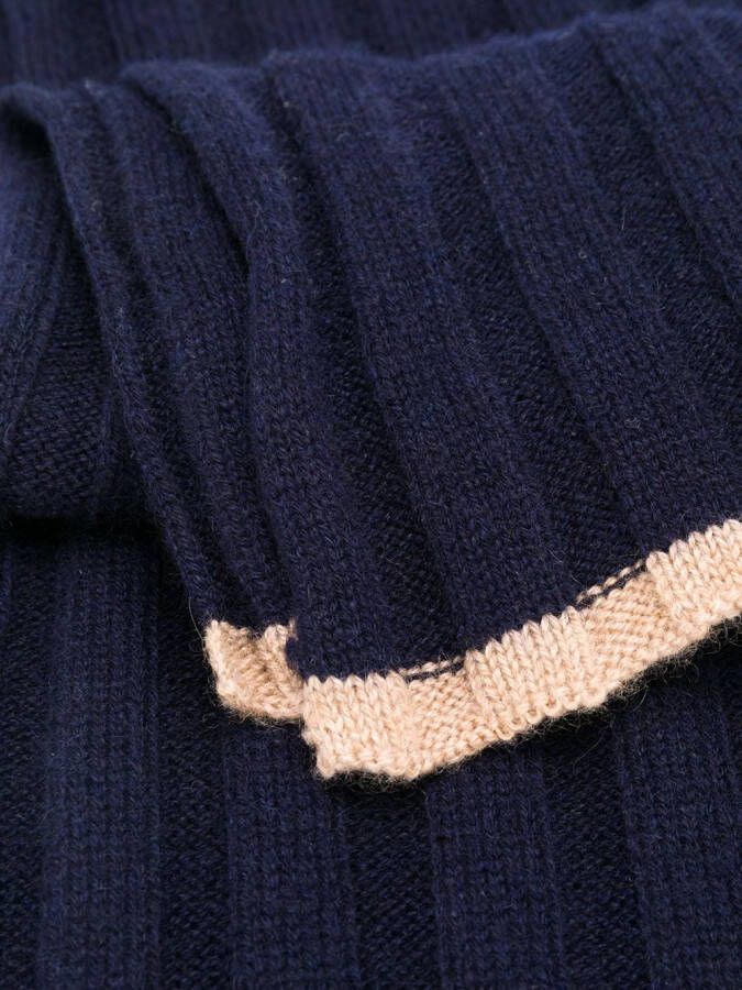 Brunello Cucinelli Ribgebreide sjaal Blauw