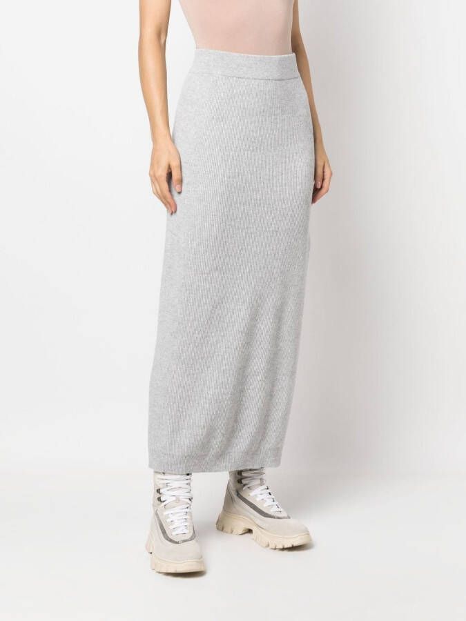 Brunello Cucinelli Rok met zijsplit Grijs