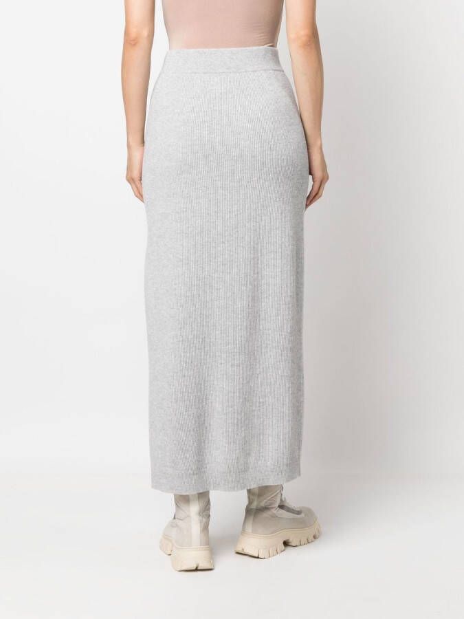 Brunello Cucinelli Rok met zijsplit Grijs