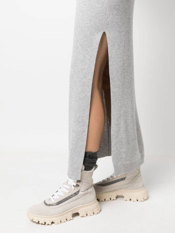 Brunello Cucinelli Rok met zijsplit Grijs