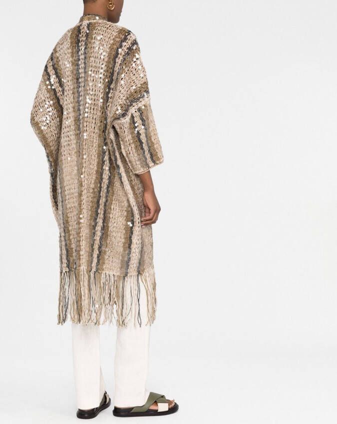 Brunello Cucinelli Vest verfraaid met pailletten Beige
