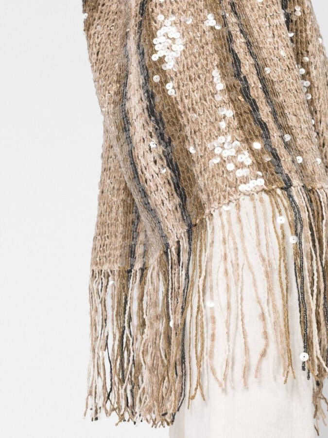 Brunello Cucinelli Vest verfraaid met pailletten Beige
