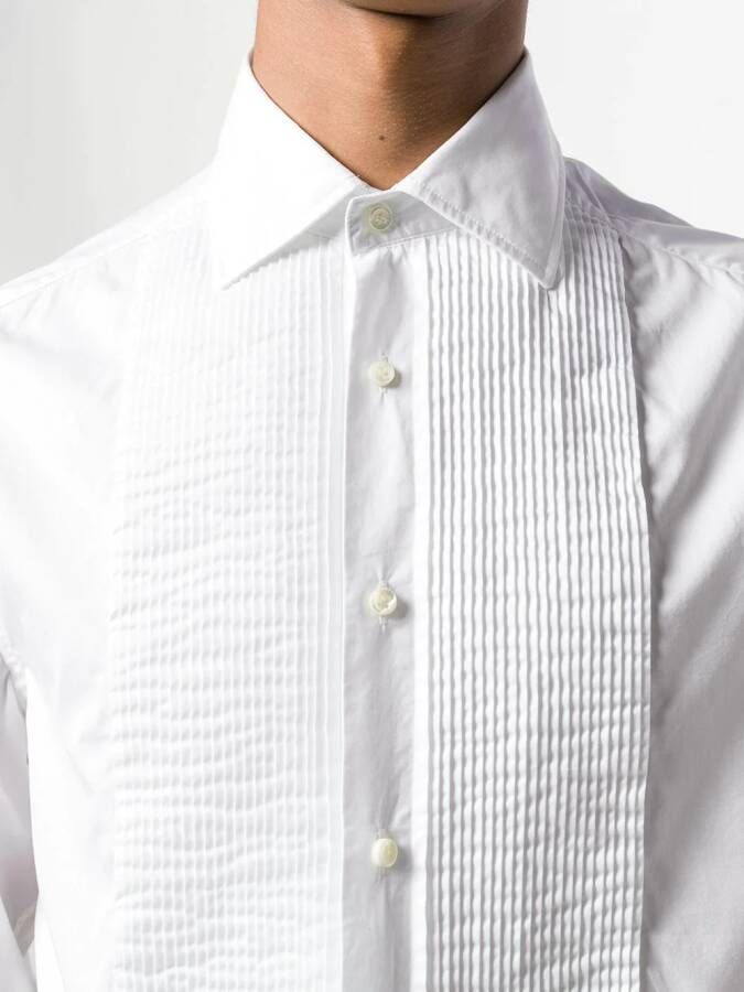 Brunello Cucinelli Shirt met geplooide voorkant Wit