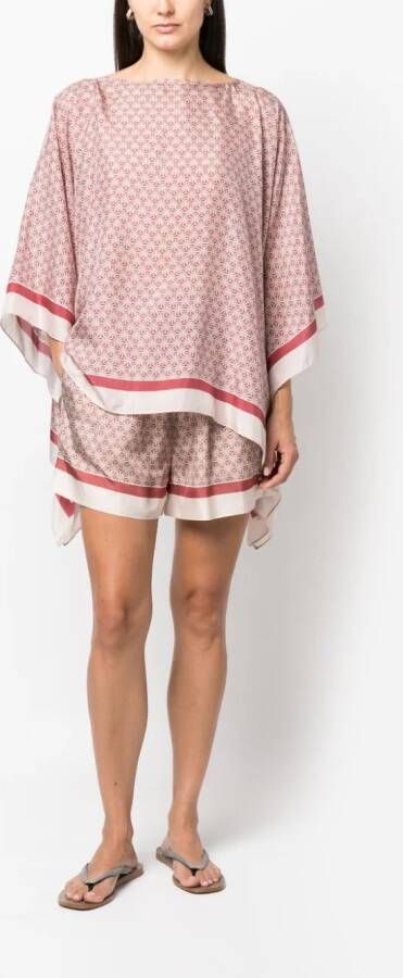 Brunello Cucinelli Shorts met geometrische print Rood