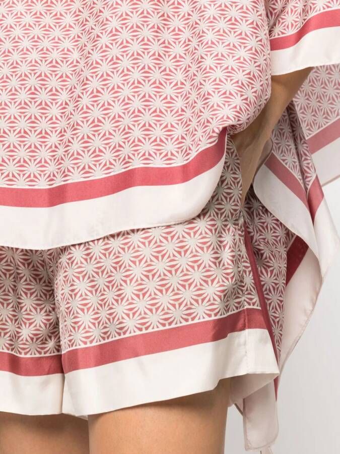 Brunello Cucinelli Shorts met geometrische print Rood