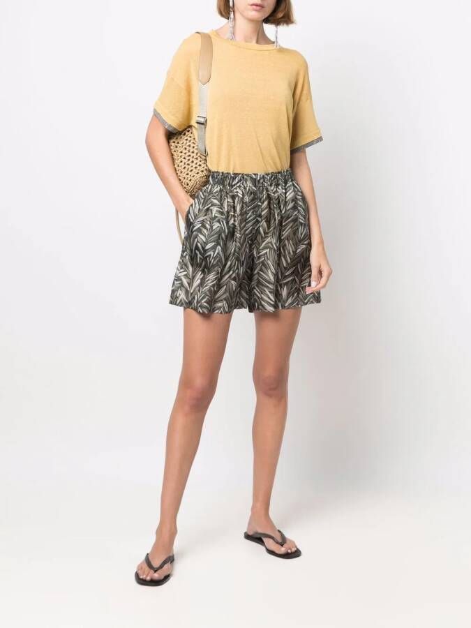 Brunello Cucinelli Shorts met print Groen