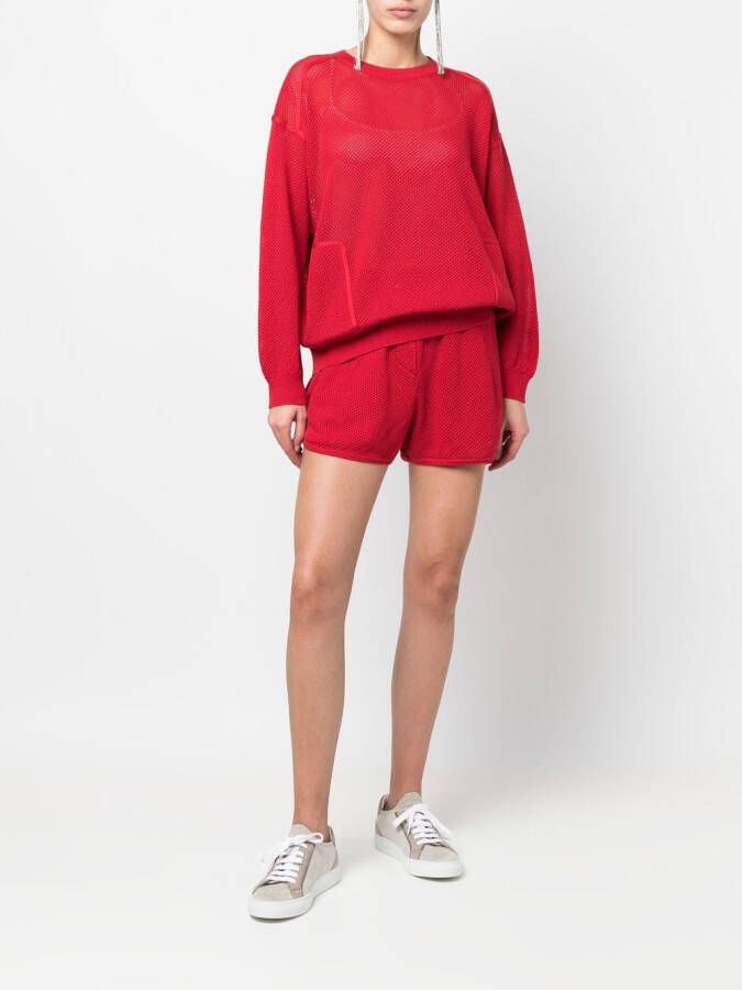 Brunello Cucinelli Shorts met trekkoord Rood