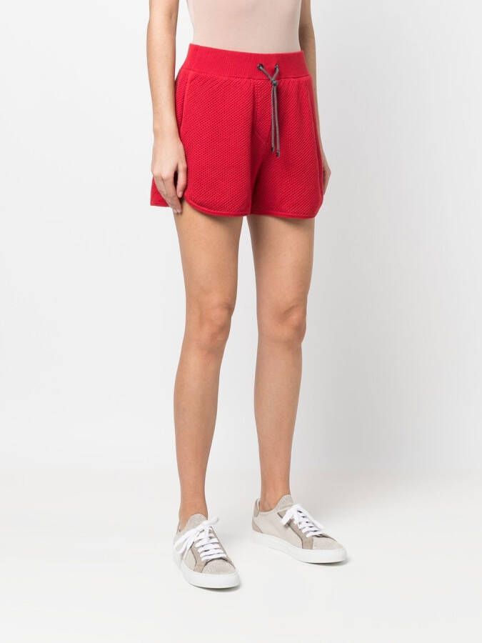 Brunello Cucinelli Shorts met trekkoord Rood