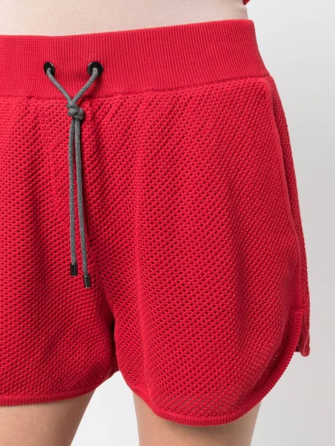Brunello Cucinelli Shorts met trekkoord Rood