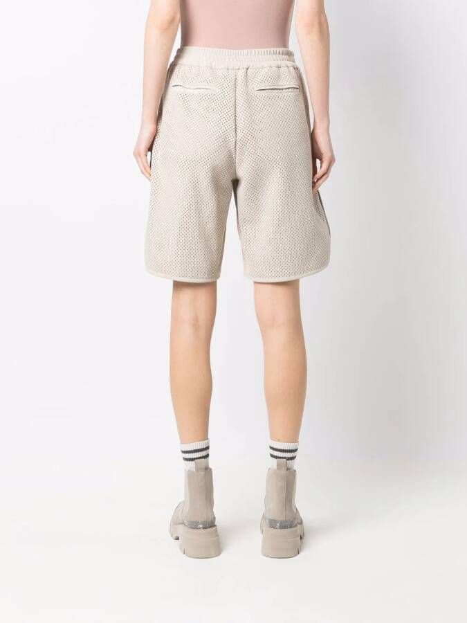 Brunello Cucinelli Shorts met trekkoordtaille Beige