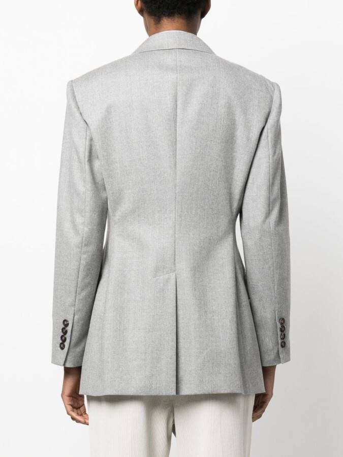 Brunello Cucinelli Blazer met enkele rij knopen Grijs