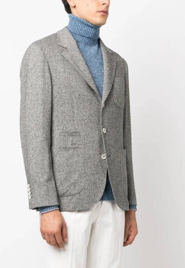 Brunello Cucinelli Blazer met enkele rij knopen Grijs